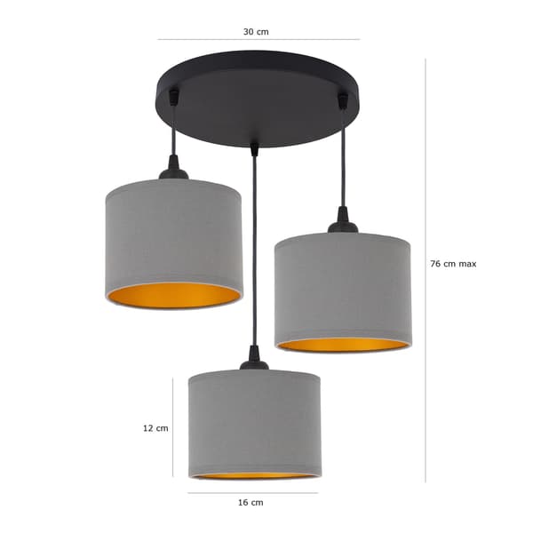 Tornado AM3K-lampa grå-guld