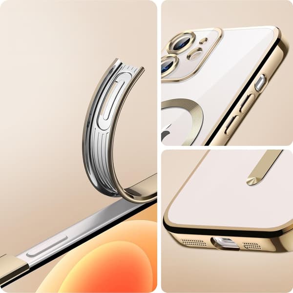 iPhone 11-skal, Electro MagSafe, guld + skärmskydd