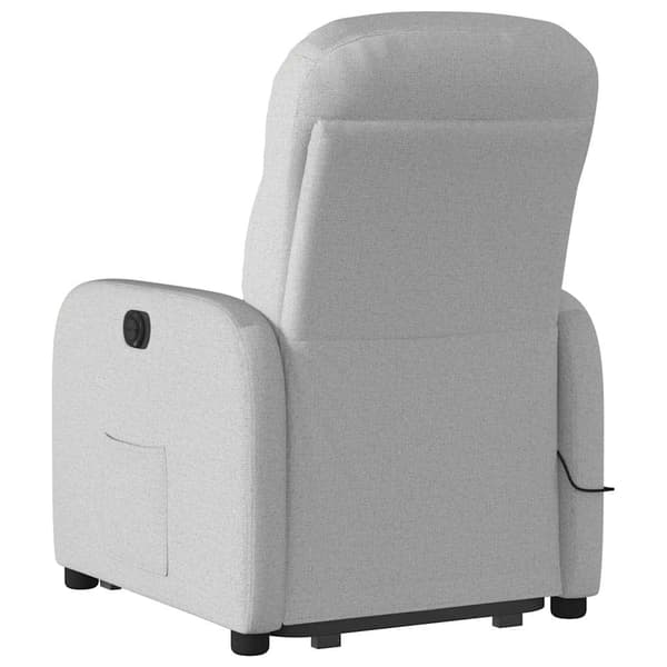vidaXL Lyftbar massagefåtölj, grå, tyg