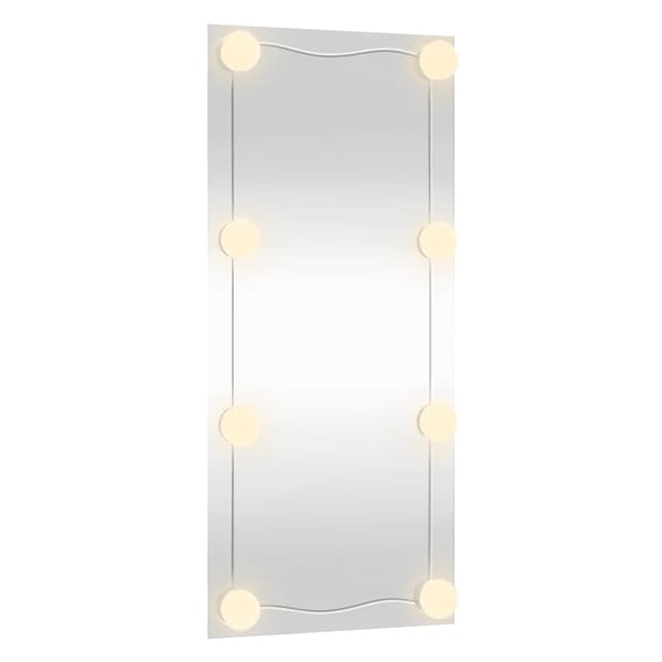vidaXL Väggspegel med LED, 30x80 cm, Glas, Rektangulär
