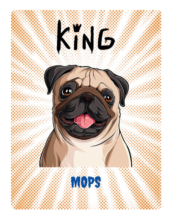 KING PUG TALLERKEN - 20x28 cm