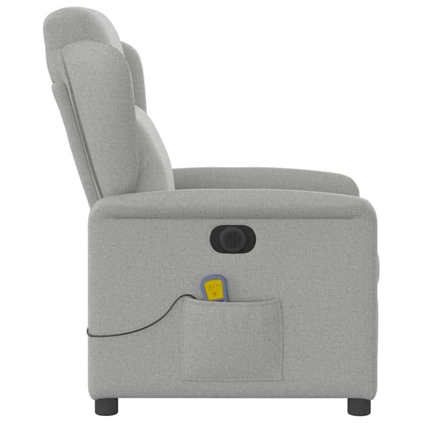 vidaXL elektrisk lænestol med massagefunktion, grå, stof