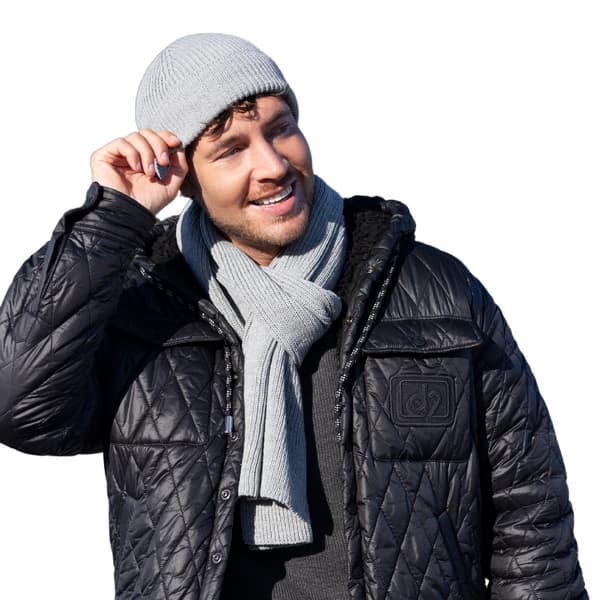 KAROL herre dockerhat - grå, stribet, 100% akryl