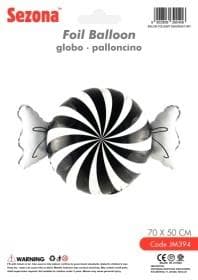 Slikballon sort og hvid 70x50cm