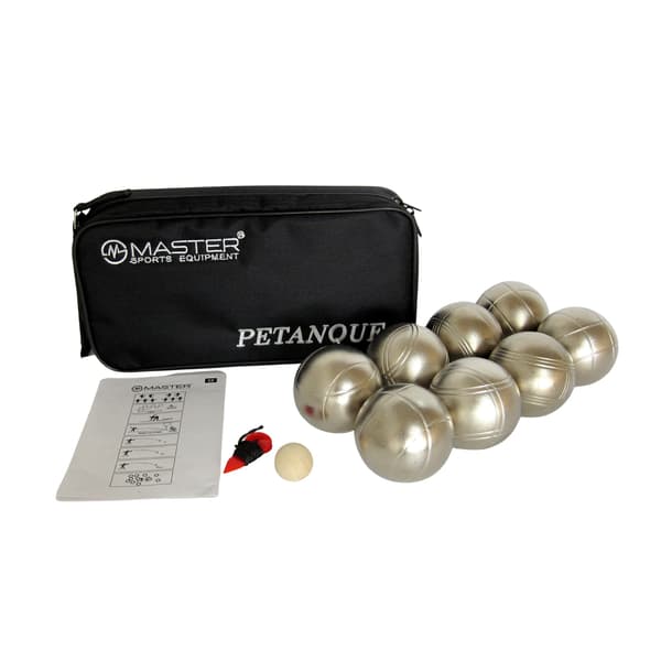 MASTER boule set, 8 mattguldfärgade bollar + nylonöverdrag