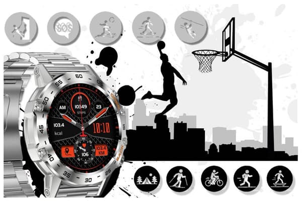 Herr Smartwatch GRAVITY GT9-3 - Samtalsfunktion, Blodtrycksmätare (sg021c)