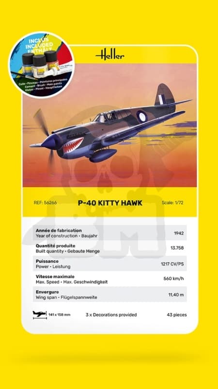 HELL-56266 Startsæt P-40 Kitty Hawk 1:72