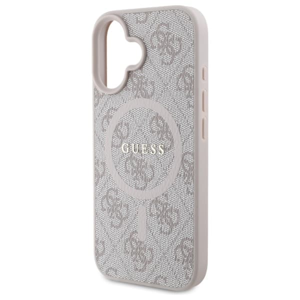 Guess 4G Ring Classic Logo MagSafe -kotelo iPhone 16:lle, pinkki