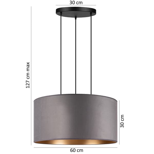 Tornado AXL1 lampa, gråguld sammet