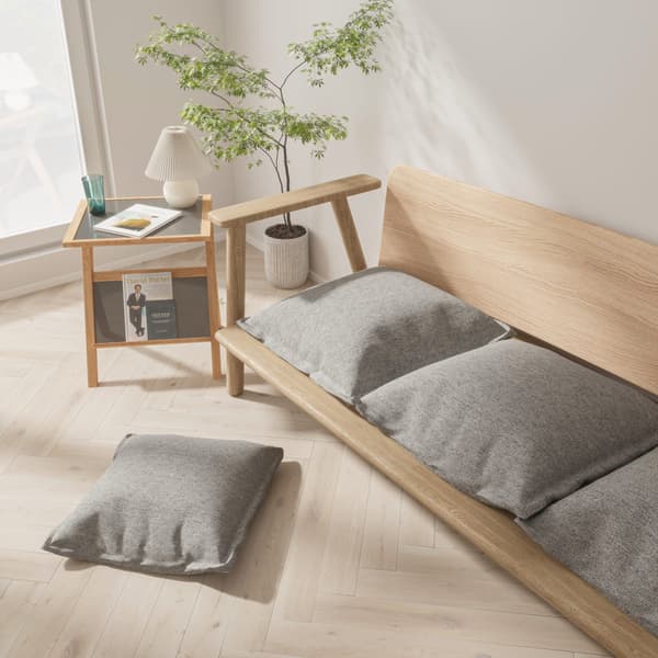 Set med 4 grå modulära kuddar