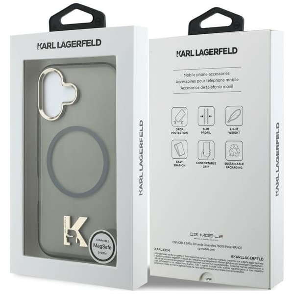 Karl Lagerfeld IML K-hovedlogo MagSafe-etui til iPhone 17, sort