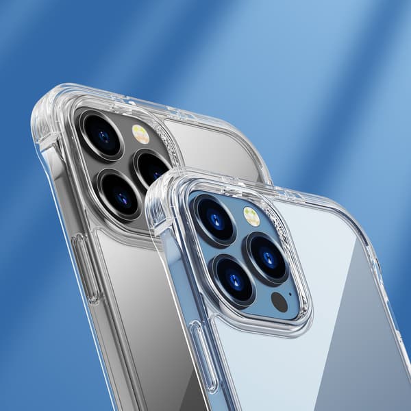 iPhone 13 Pro Max -suojakuori, jossa koukut ja läpinäkyvä jalusta