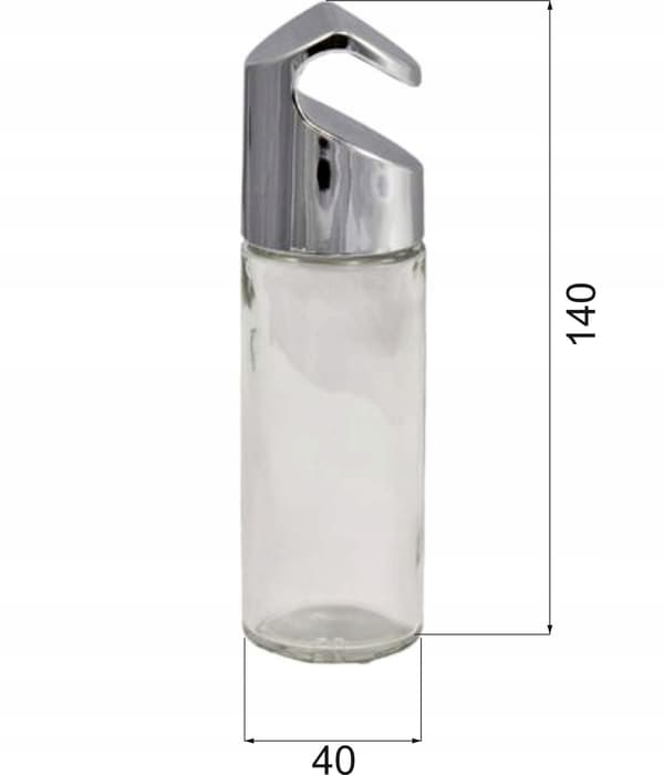 HÄNGANDE KRYDDBEHÅLLARE, glas/krom, 14x4 cm