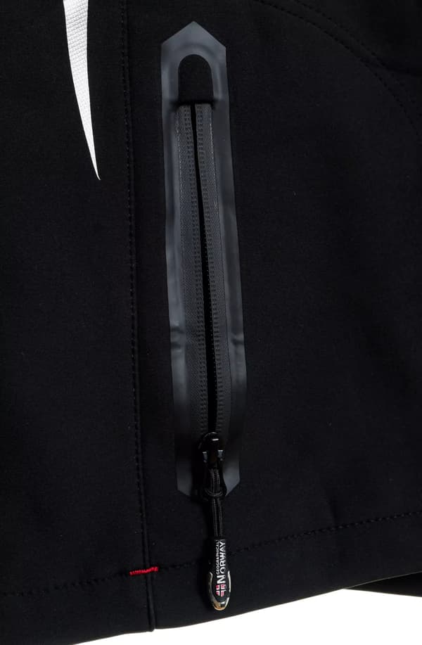 Geographical Norway Techno herrvinterjacka svart softshell vindtät vattentät huva S