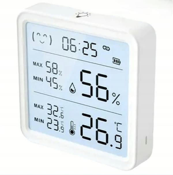 Tuya TH08Pro Bluetooth-sensor, stor LCD-skärm, temperatur och luftfuktighet, klocka