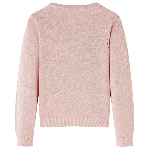 Stickad barnkofta, pastellrosa, 104