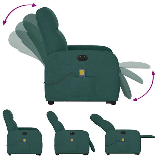 vidaXL Elektrisk lyftande massagefåtölj grön
