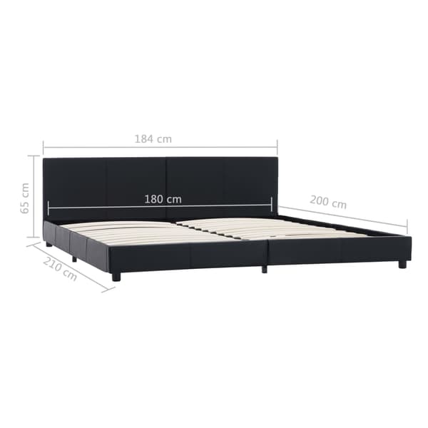 vidaXL sengestel sort kunstlæder 180 x 200 cm