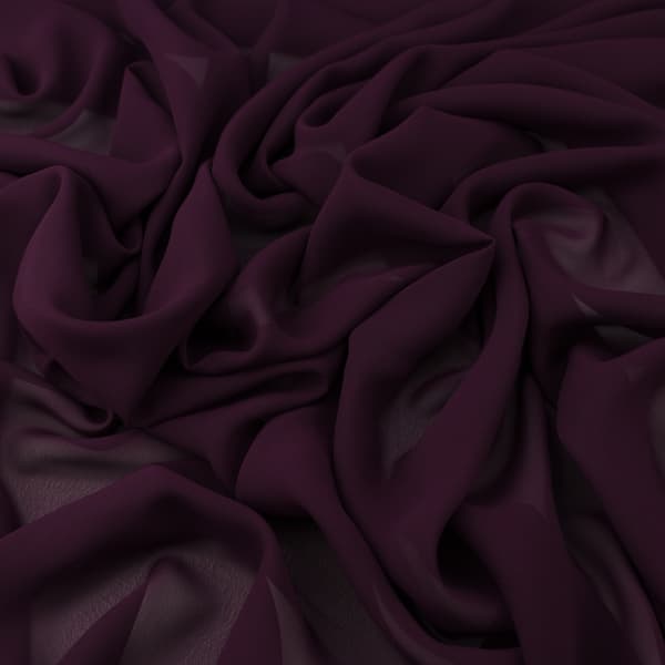 Chiffonmateriale, auberginefarvet