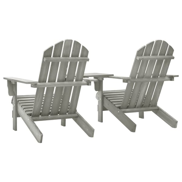 vidaXL Adirondack trädgårdsstolar med bord, gran, grå