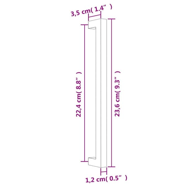 vidaXL skabsgreb 20 stk. sort 224 mm rustfrit stål