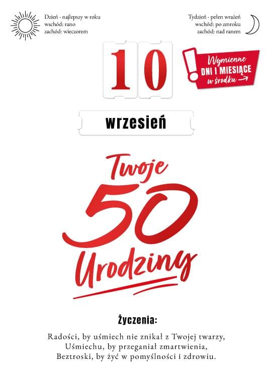 Födelsedagskort 50, utbytbara nummer