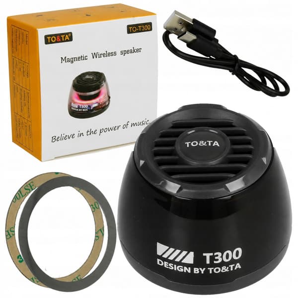 Trådlös Bluetooth-högtalare MP3 microSD LED Magnetisk Svart N65C