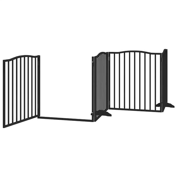vidaXL foldbar hundegitter med dør 12 paneler sort 960 cm