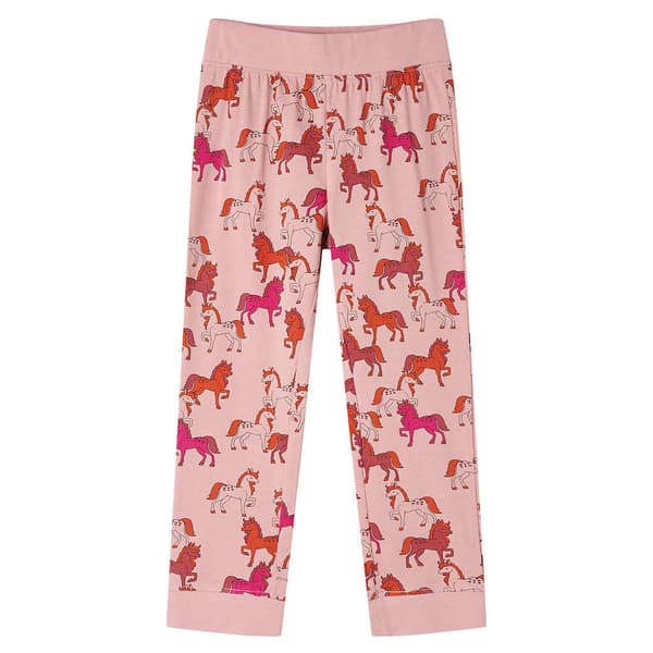 Barnpyjamas med lång ärm, ljusrosa, 92