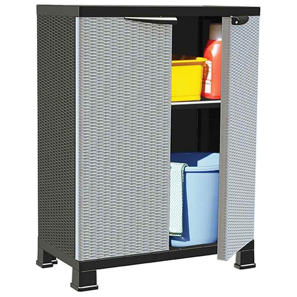 vidaXL Plastskåp 68x39x92 cm rottingmönster