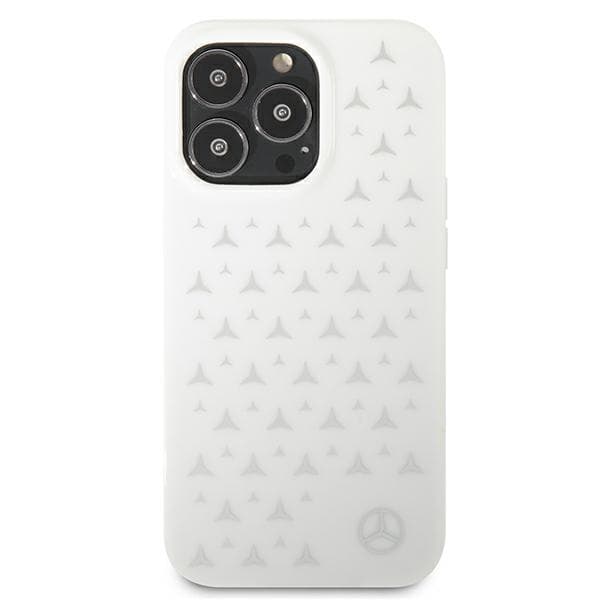 Mercedes Silver Stars Pattern Cover til iPhone 13 Pro / 13, hvid