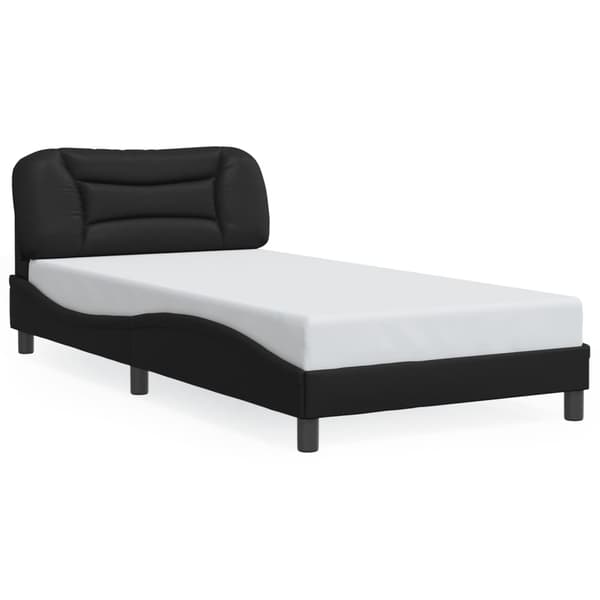 vidaXL sengestel med LED sort 100x200 cm kunstlæder