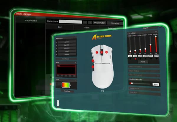 Attack Shark V3 Trådløs Optisk Gamingmus Sort 25000 DPI
