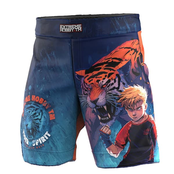 Grappling shorts børn TIGER 152 BLÅ