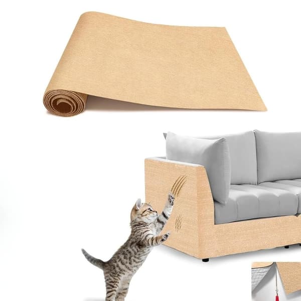 Klösmatta för katter, klösträ för soffa, soffa, 40x200 cm, beige