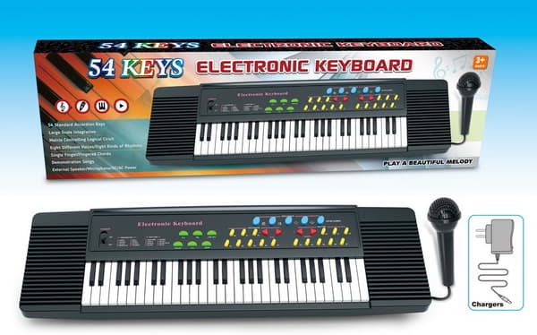 Orgel, klaver, keyboard med mikrofon, 50 cm