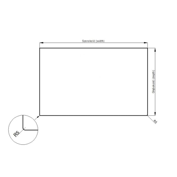 HPL badeværelsesbordplade til skab 100cm 101x47cm Sort Måtte (0190AF)