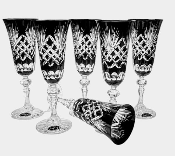 Sorte krystal champagneglas 150 ml Ananas