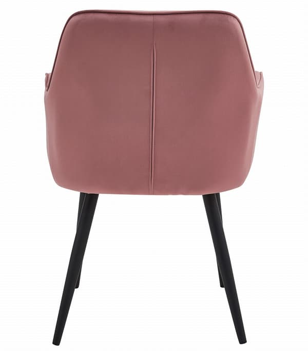 JORK stol - pink velour / sorte ben x 2