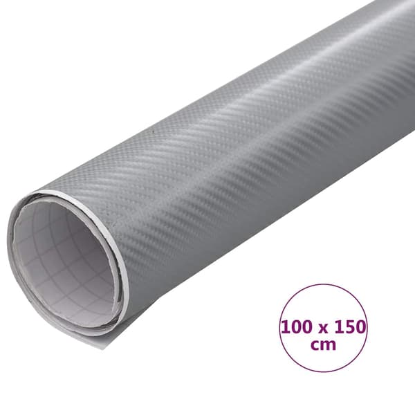 vidaXL 4D Bilfoliering, Silver, 100x150 cm