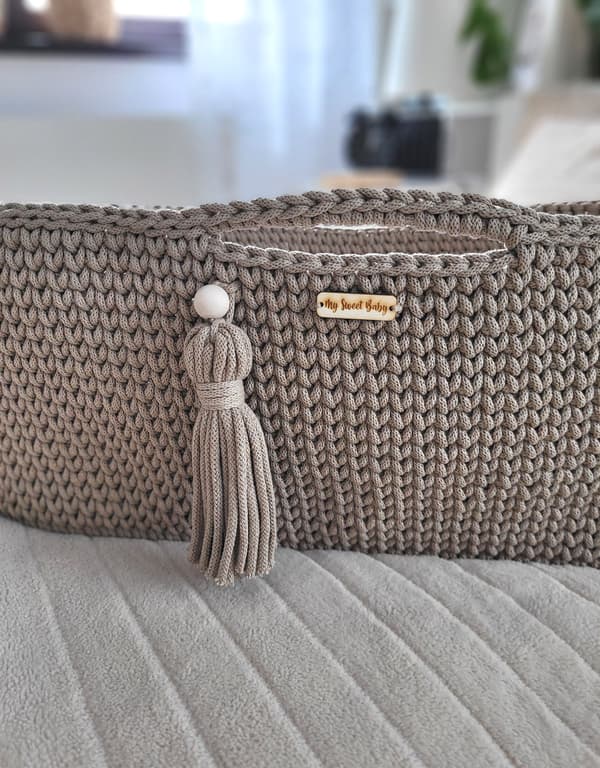 Moses korg BOHO Handgjord med stativ sand