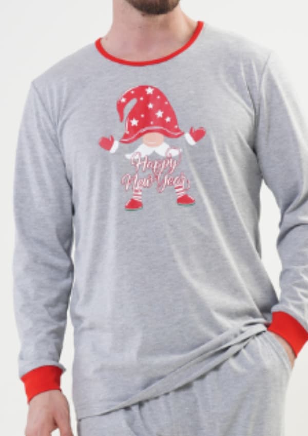 Herrpyjamas i bomull S Vienetta långärmad Fin julklapp