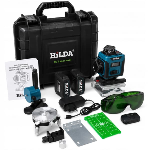 360° HILDA 4D PRO LASERNIVÅ 16 LINJER KRYSSLASER