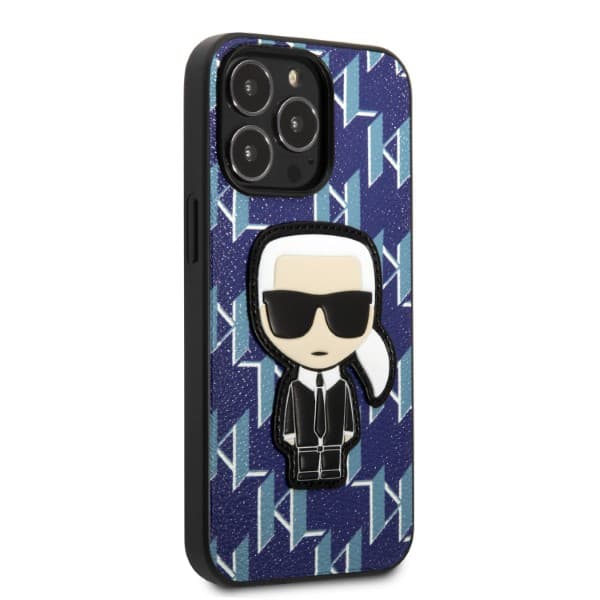 Karl Lagerfeld Monogram Ikonik Patch-skal till iPhone 13 Pro Max, blå