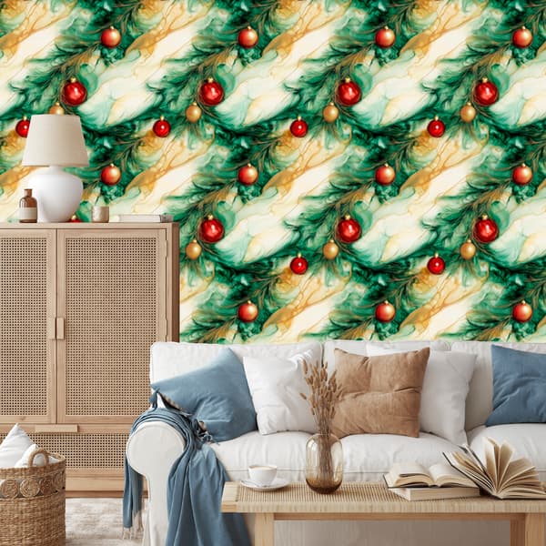 Musteenvihreä, pullonvihreä ja kermanvärinen tapetti 50x1000 cm
