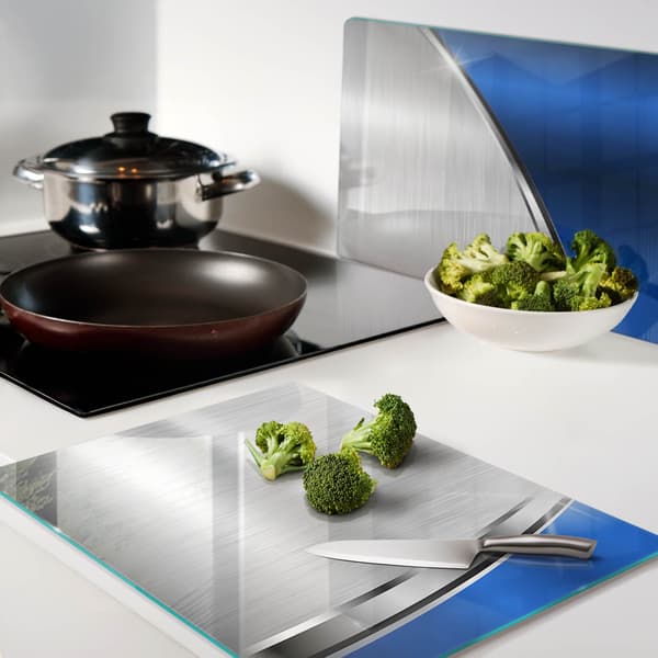 Dekorative serveringsbrætter i glas til snacks, tekstureret, 2x40x52 cm