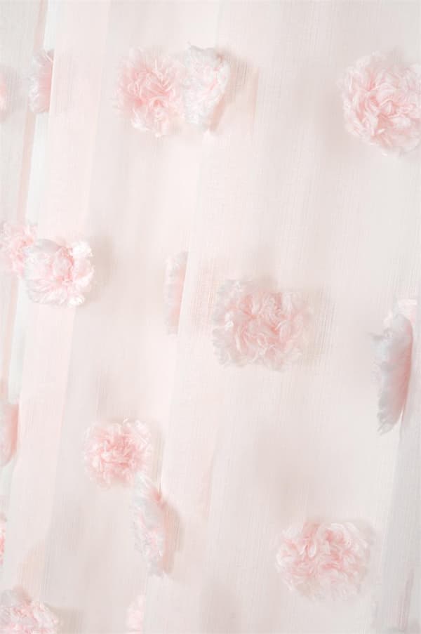 Pompinou gardin 140x260 3D pompoms rosa