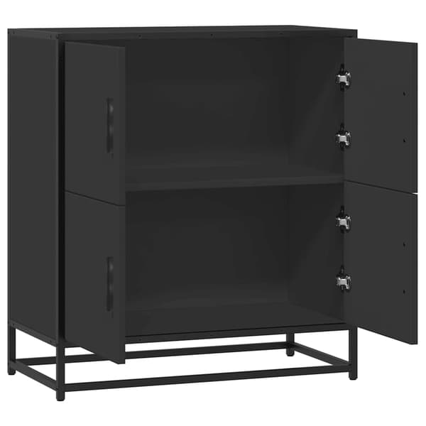 vidaXL kommode, sort, 68x35x76 cm, træ og metal