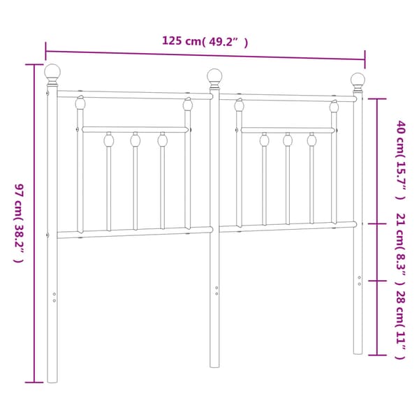 vidaXL metalsengegavl sort 120 cm