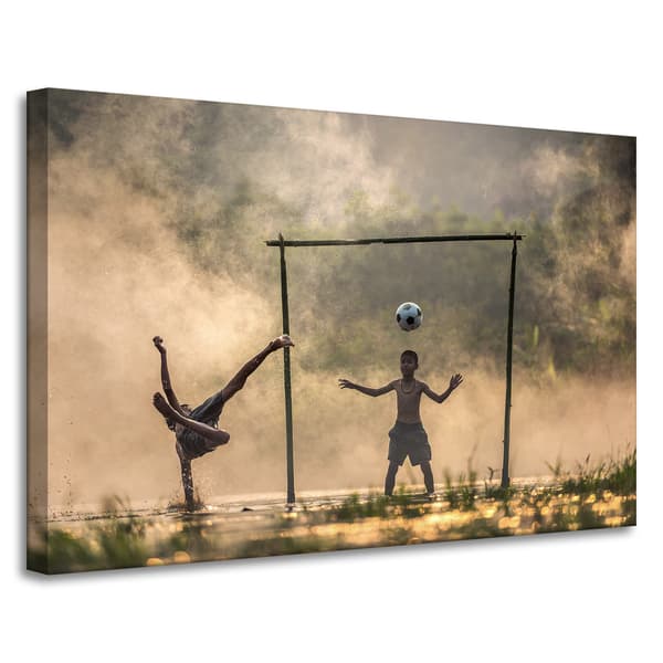 Lærredstryk Ungdomsfodbold 90x60 cm